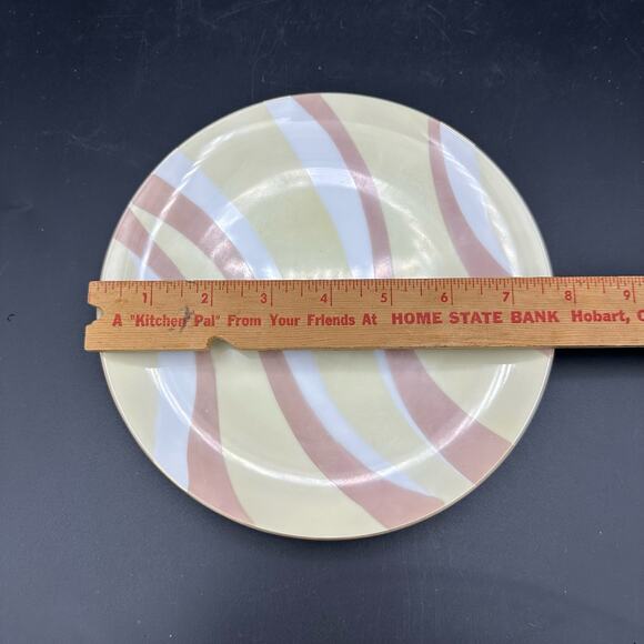 Vintage Pink and Yellow Swirl Salad Plates by Mascot (Japan) Pattern NA-960 - Picture 7 of 8